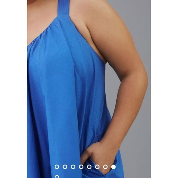 Anthropologie Maeve Cross Back Mini Dress Blue New Size - Picture 7 of 15